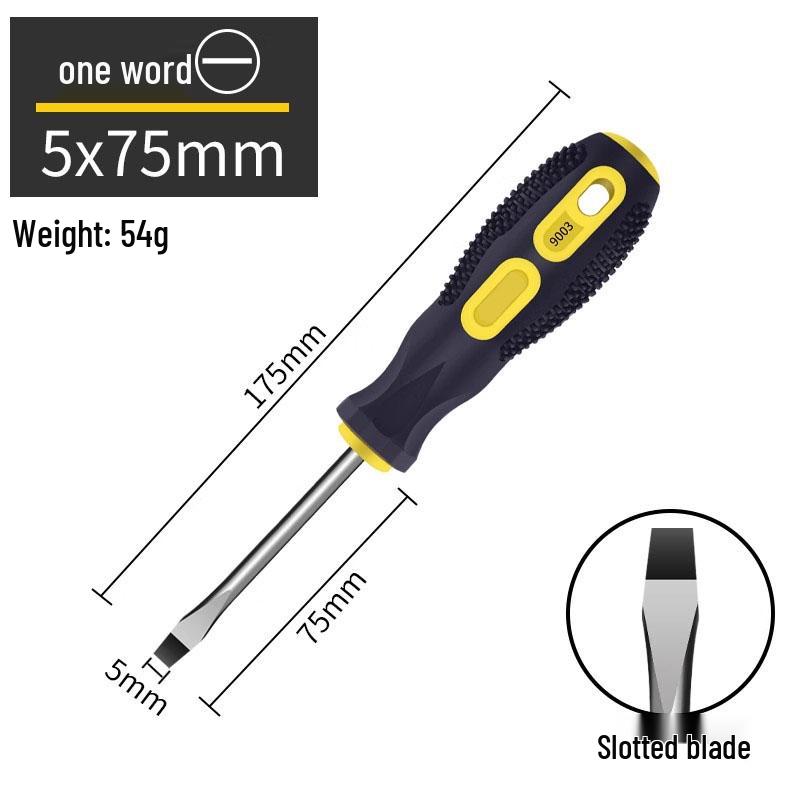 High Strength Phillips & Slotted Screwdriver Set with Non-Slip Magnetic Handle, Chrome Vanadium, High Hardness