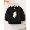 European Sizes Cute and Fun Printed Pattern, Thin and Versatile Comfortable Round Neck Hoodie for 0-3 Year Old  Kids , Suitable for Outdoor Wear
