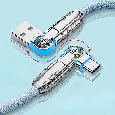 Double Elbow Rotating With Light Extension Type-C Fast Charging Data Cable Suitable For Mobile Phones, Car Charging Cable For Convenient Gaming