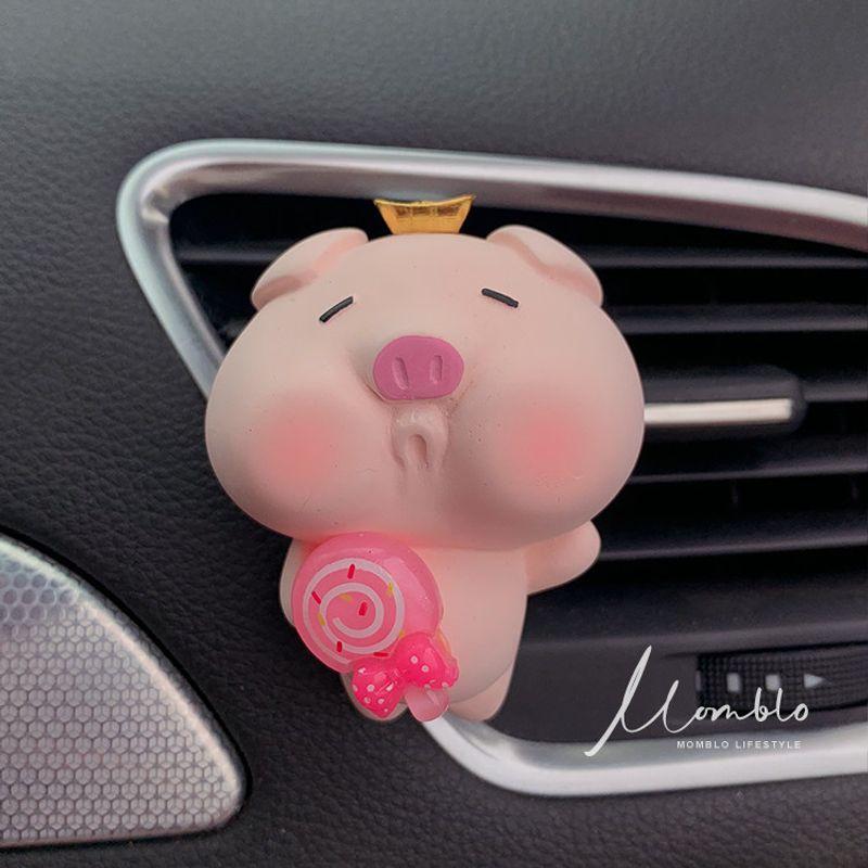 Cute Pouty Pig Car Air Conditioning Vent Perfume Pendant Aroma Decoration Popular Handmade Car Fragrance Stone