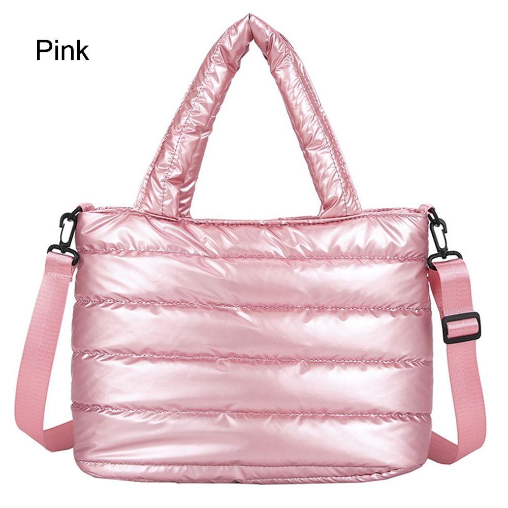 Travel Down Padding for Office Lightweight Puffer Tote Bag Shoulder Bag Quilted Puffy Handbag Down Cotton Padded