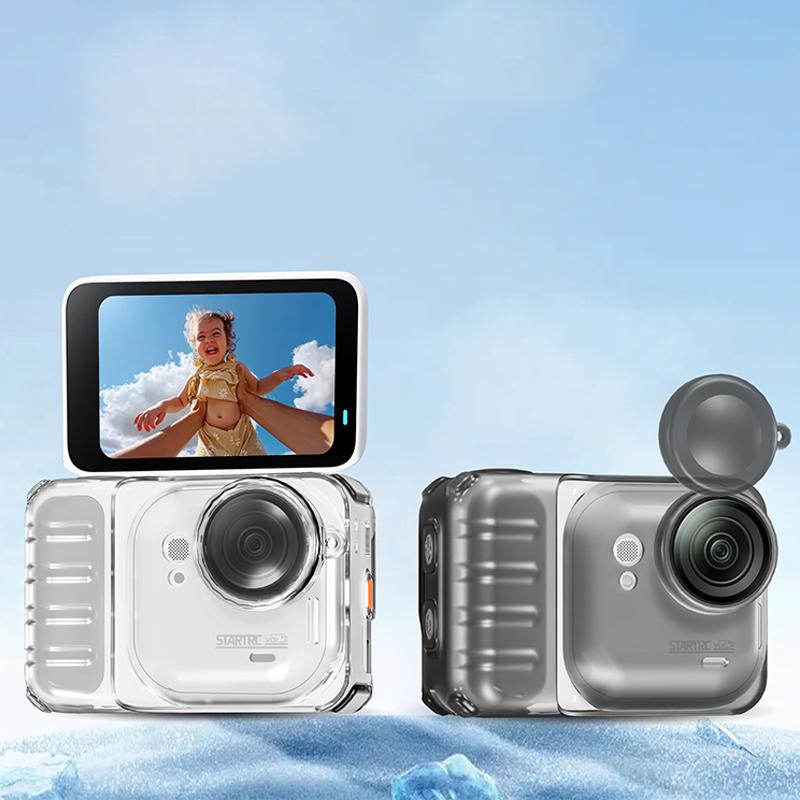 For Insta360 Go Ultra Protective Cover Tpu Ice Sensing Heat Dissipation Anti Drop Protective Case With Lens Cap & Lanyard