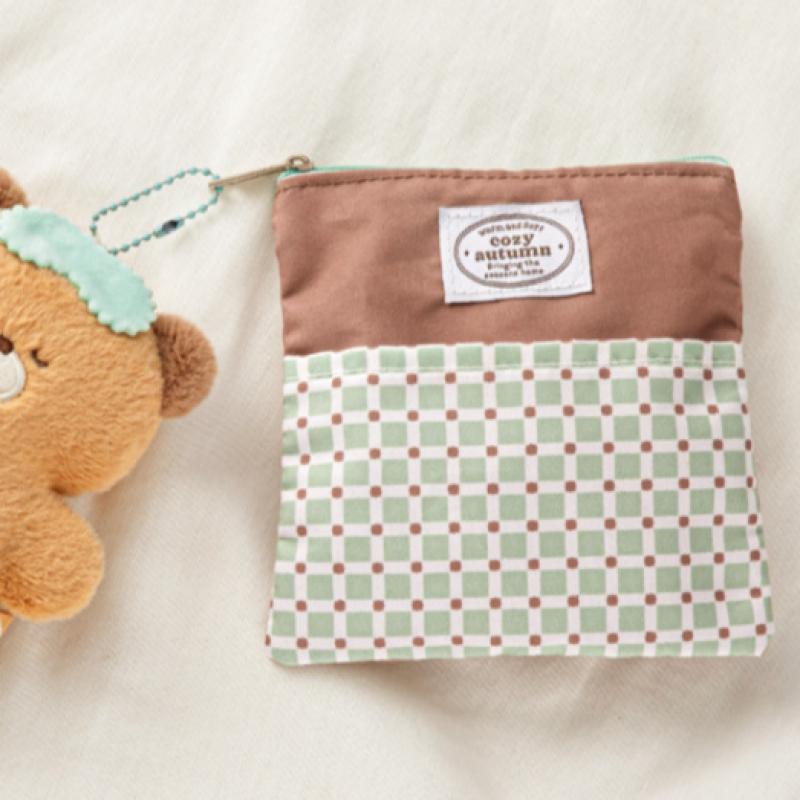 Daiso Cosy Term Front Pocket Pouch Mint