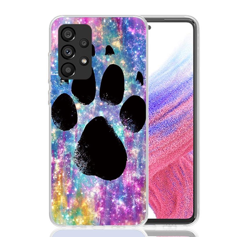 Dog Footprint Paw Cute Case Phone Cover for Samsung Galaxy A16 A15 A14 A13 A56 A55 A54 A53 A36 A35 A34 A33 A26 A25 A24 A23 A05S