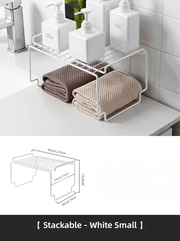 Concise Style Kitchen Scalable Organizer Storage Rack Holder Durable Tiered Rack Space Saving Kitchen Supplies Storage Rack