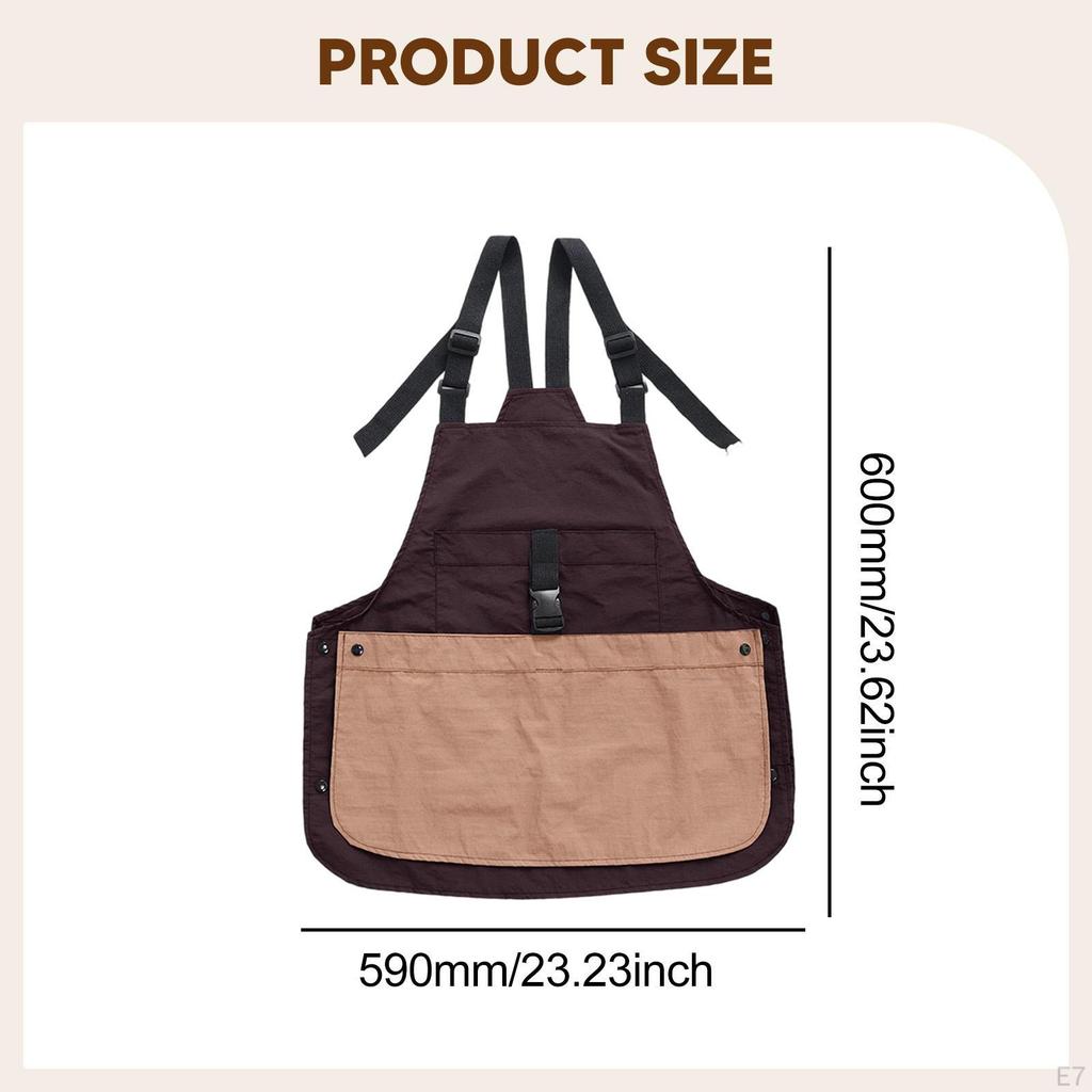 Apron Adjustable Strap Multipurpose Front Pocket for Women Men Server Cafe Studio Crafting