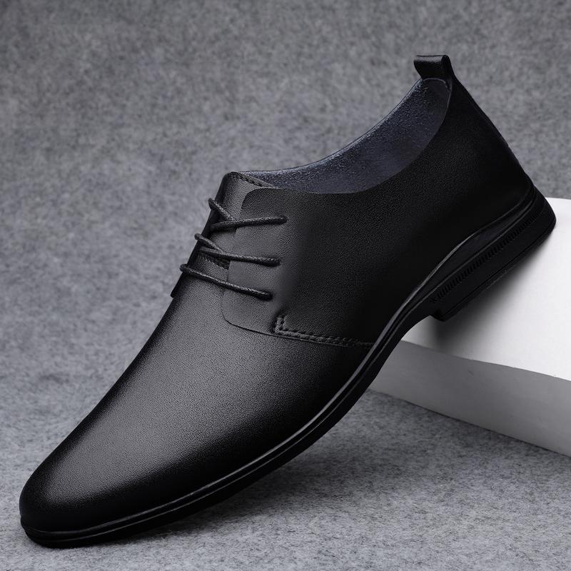 Fashion Leather Male Wedding Shoes Lace-Up Men's Oxford Shoes Classic Formal Business Dress Shoes 2025 New Arrival Male Walking Flats