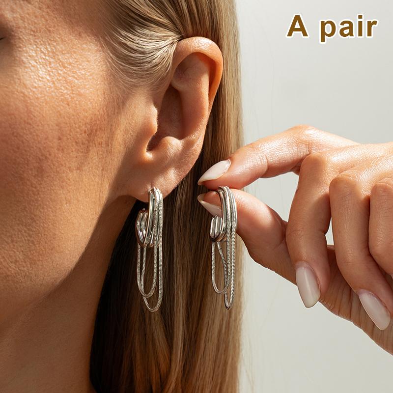 1/2Pcs Long Tassel Chain Ear Cuff Ear Clip Without Hole C Shape Earring For Women Cartilage Pearl Chain Clip Earrings Jewelry