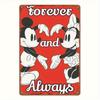 2D Flat, (Disney) 2D Flat 1pc "Mickey and Minnie's Eternal Love" Tinplate Painting- Great Decoration for Living Room, Cafe, Bar,