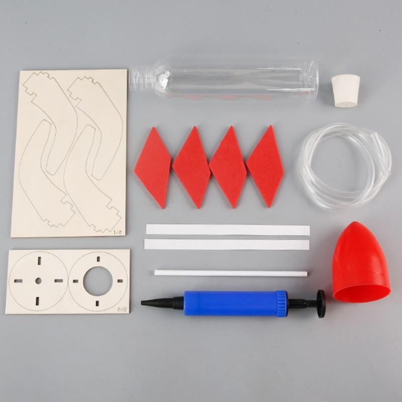 Educational DIY Water Rockets Model Launchers Science Experiment Handcraft Projects With Wooden Materials For Students