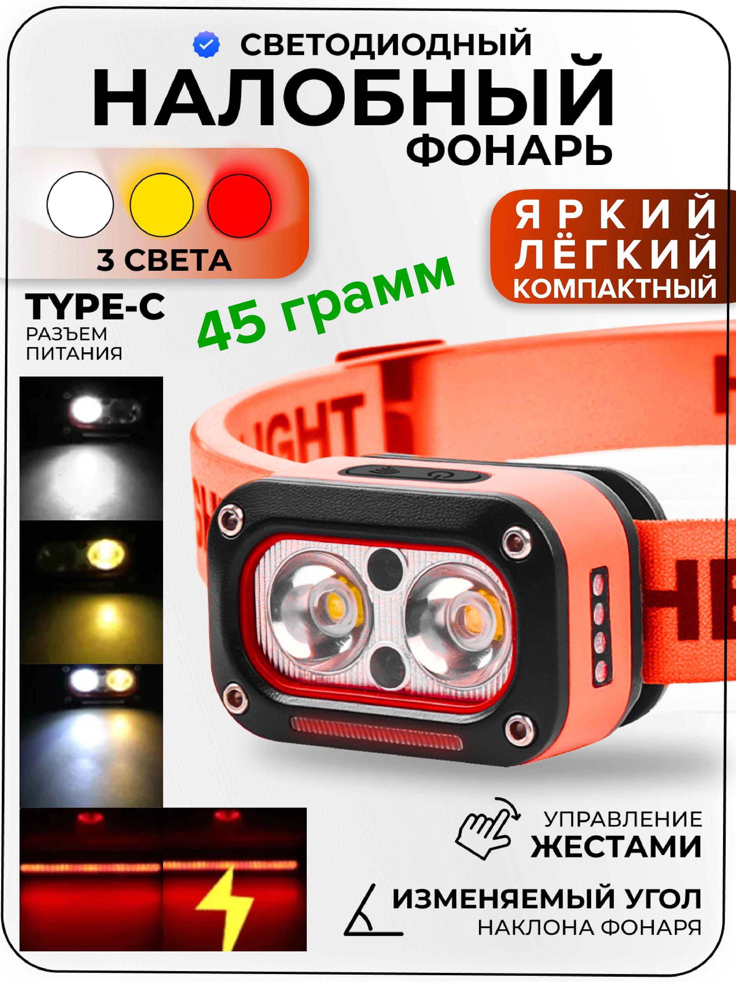 

Silicone Headlamp Portable Head ,mounted Work Light Rechargeable One Size