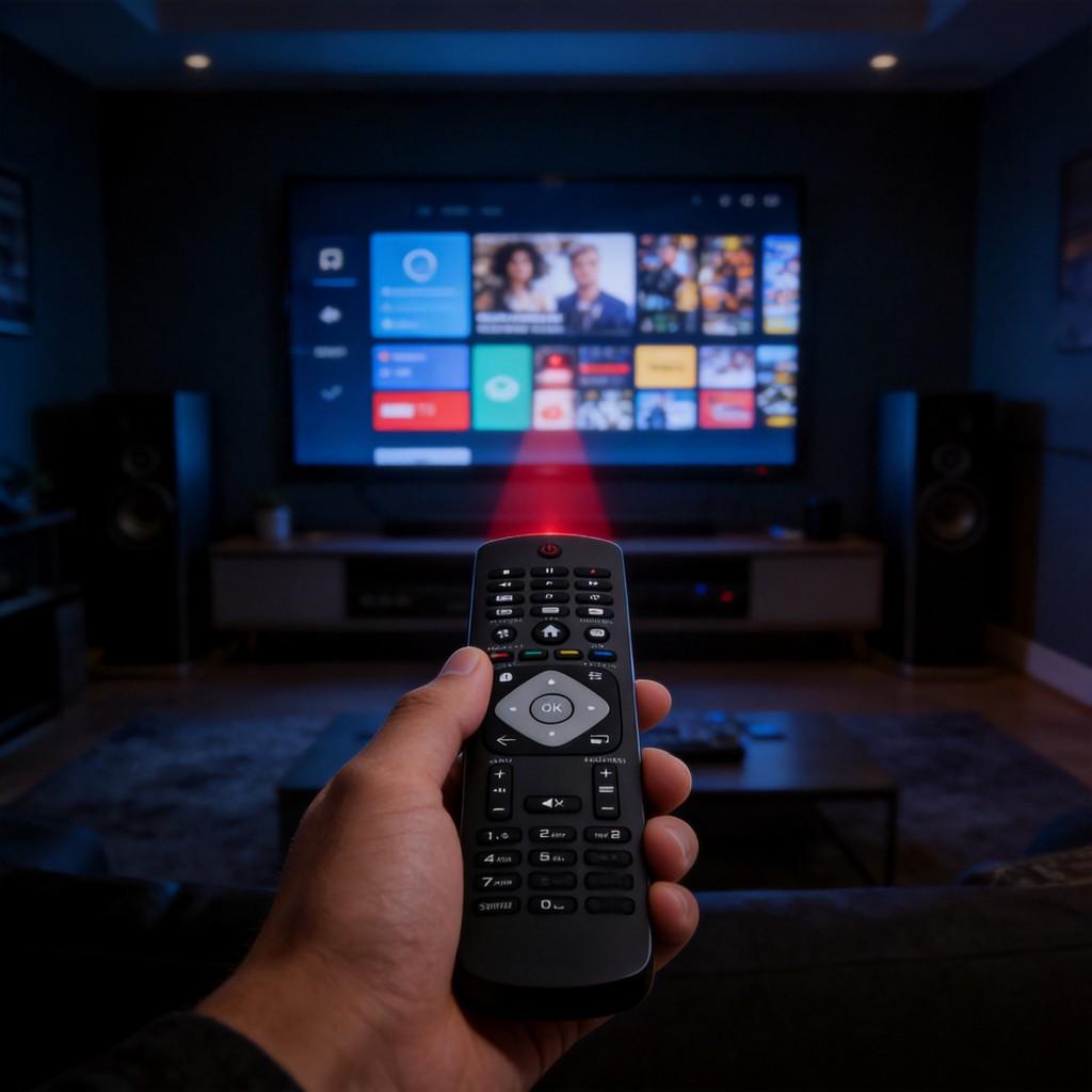 Infrarot-Fernbedienung für Philips TV mit langlebiger schwarzer Oberfläche und einfacher Bedienung