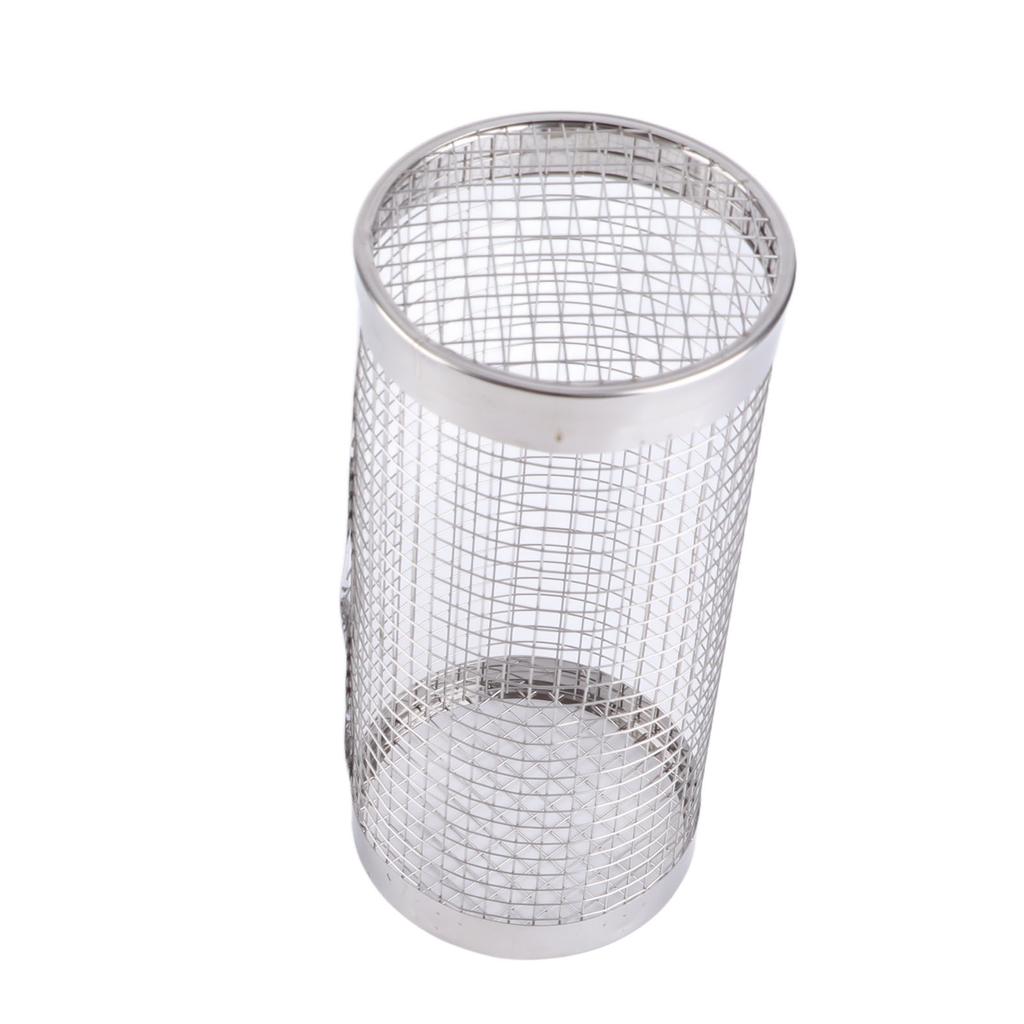 Coș de grătar rulant din oțel inoxidabil, cilindru cu plasă de sârmă, coș de grătar portabil pentru camping, grătar