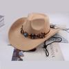 Western Cowboy Style Tibetan Bull Head Accessories Fashion Top Hat Autumn/Winter New Collection Deer Skin Velvet Large Edge Riding Hat