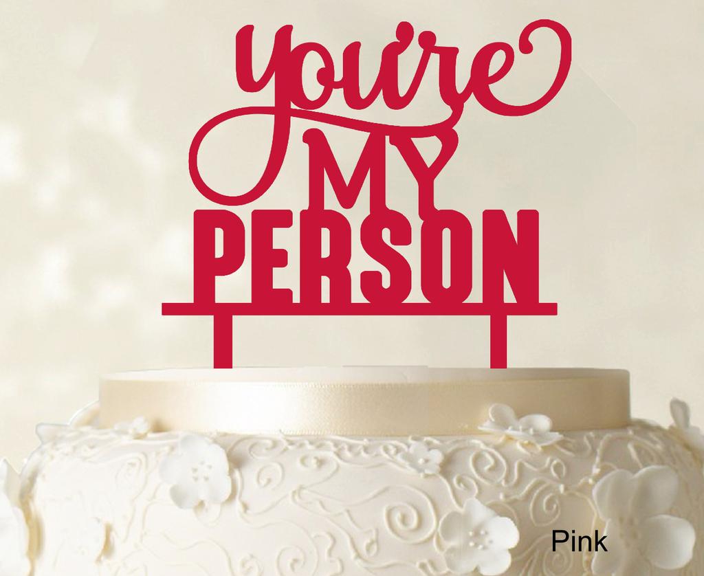 You're My Person "" Hochzeitstortenaufsatz, blauer Tortenaufsatz, Kuchendekoration, Option erhältlich, 15,2 - 17,8 cm