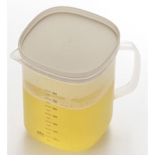 Yoshikawa Easy Microwave Dashi Stock Pot, 1000ml, with Lid, Strainer, and Graduations, Made In Japan, 1106146