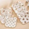 Cartoon Print Baby Bibs Cotton Newborn Saliva Towel New Burp Cloths