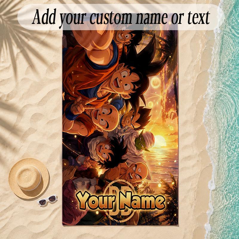 Beach TowelDragon Ball Custom Name Text Personalized Soft Towel for Beach Pool Indoor Home Decor Gift