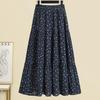 Women's Flowy High-Waist Floral A-Line Maxi Skirt
