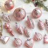 Pink Xmas Tree Hanging Ornaments Pinecone Merry Christmas Decor  Party Favors