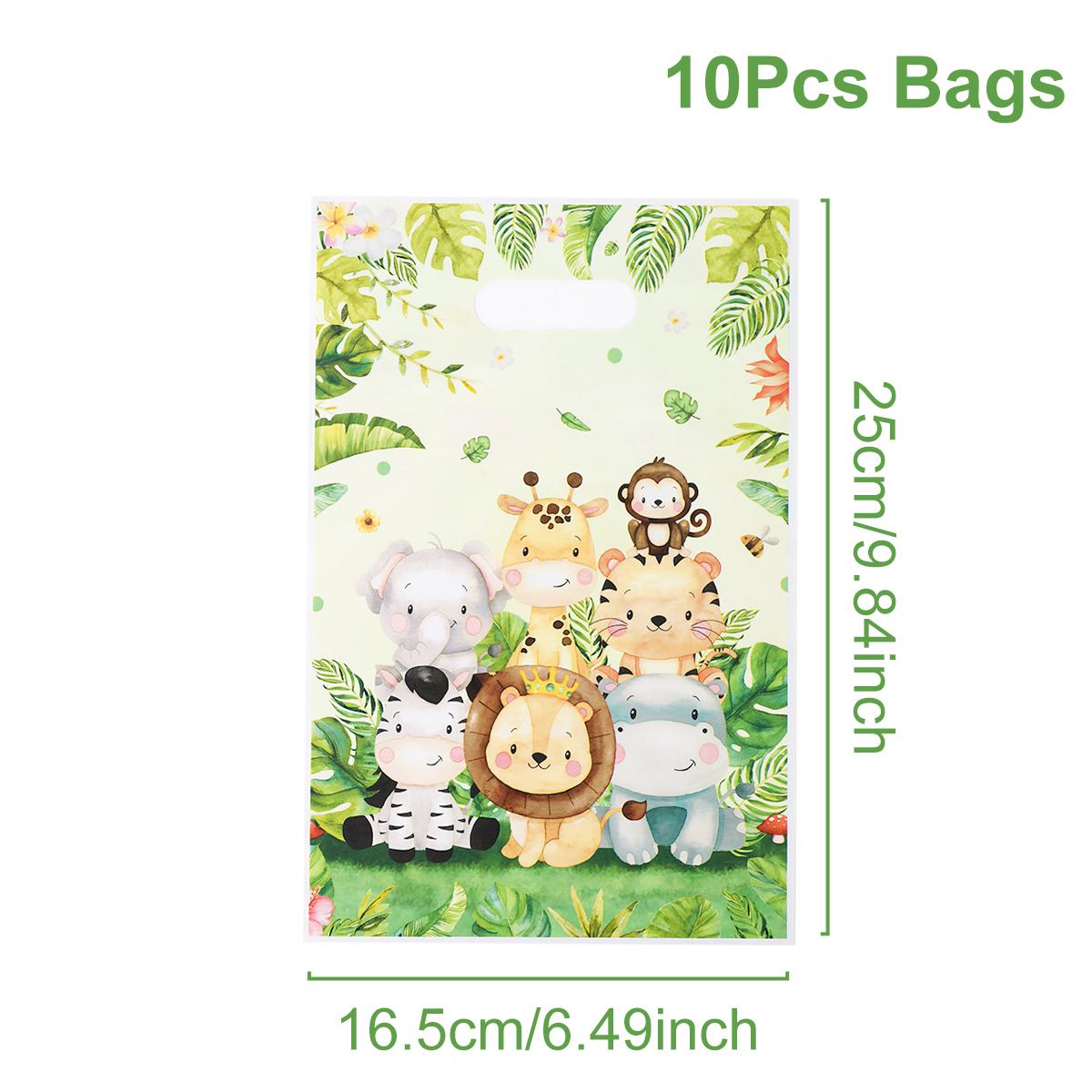 

Лес Джунгли Животное Конфетные Пакеты Джунгли Декор для Вечеринки по Случаю Дня Рождения Детей Принадлежности для Вечеринки в Теме Джунгли Сафари Пакет для Упаковки Подарков на Детский Душ 10pcs