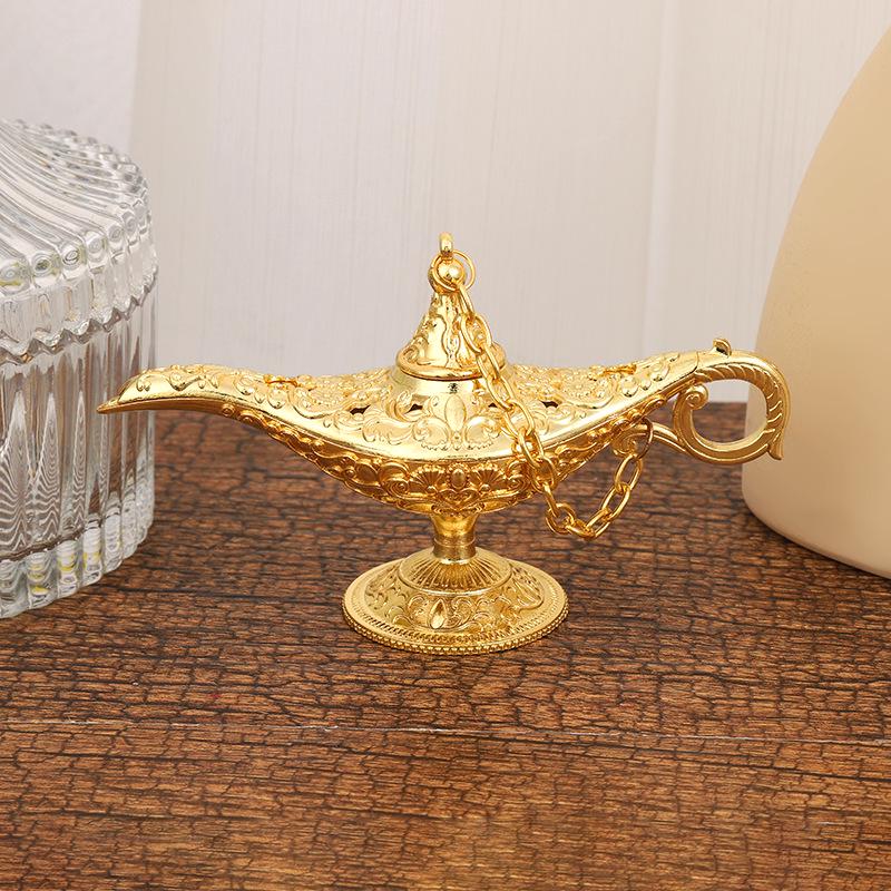 

Aladdin s Vintage European Style Mini Wishing Lamp, 12x6.8 Metal Ornament Handicraft