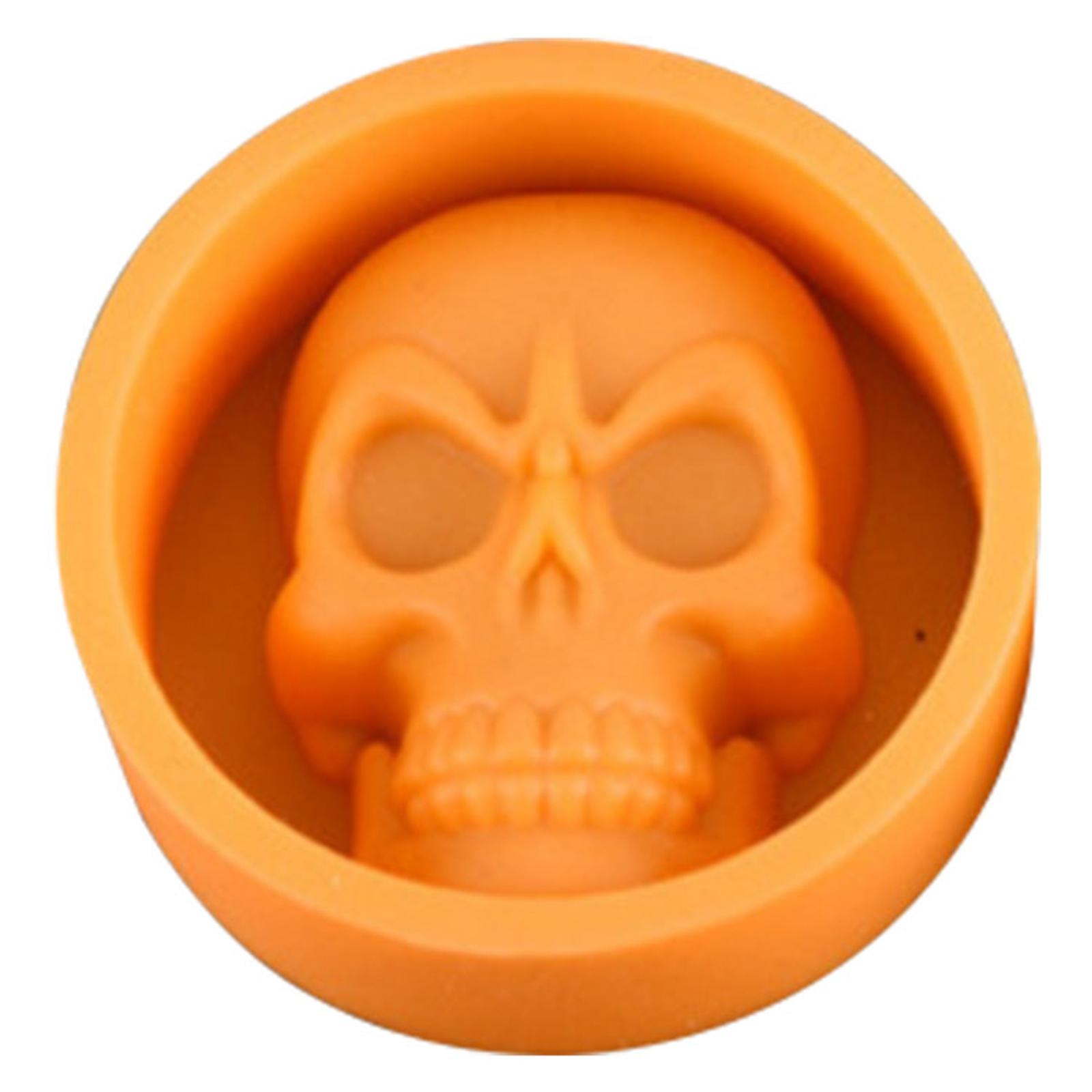 

3D Форма для торта в виде черепа Силиконовая DIY Формы для шоколадных конфет Украшение для торта на Хэллоуин Форма для выпечки кондитерских изделий Инструменты для украшения оранжевый