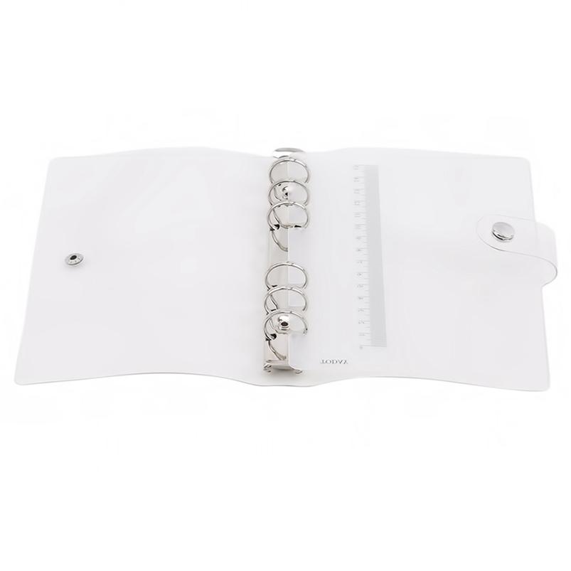 1Pc Transparent Notebook Binder Student Planner Binder Office Supplies 6 Ring A7/A6/A5