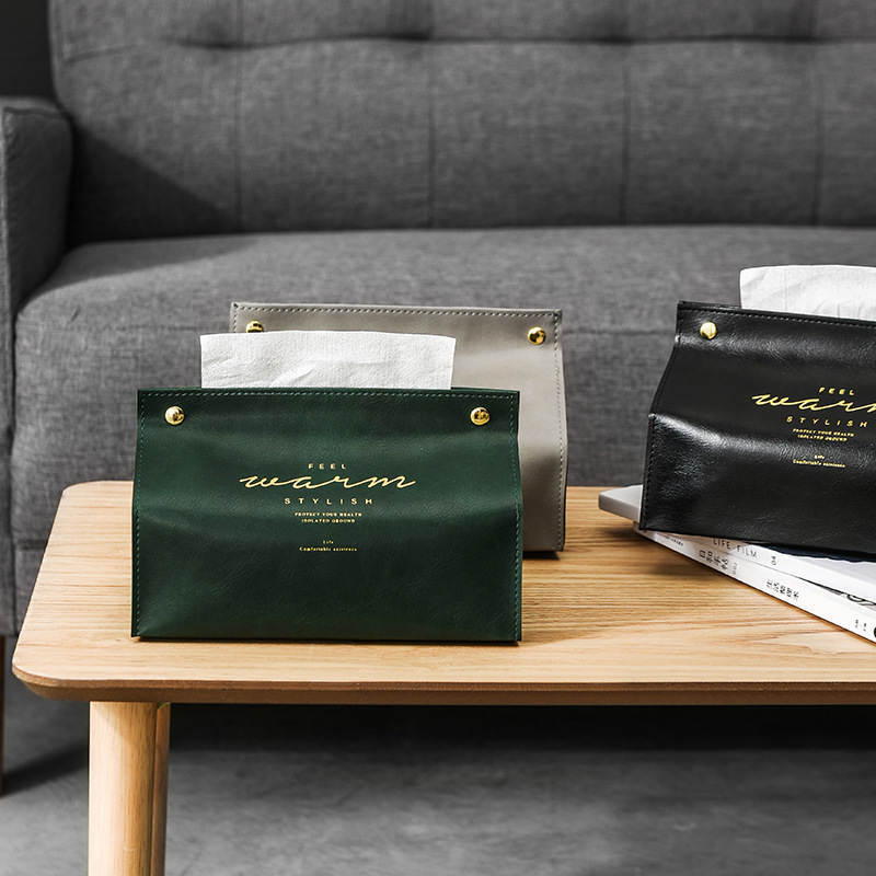 Creative Leather Tissue Storage Box Container Case Foldable Home Kitchen Bedroom Car Desktop Napkin Paper Holder Organizer
