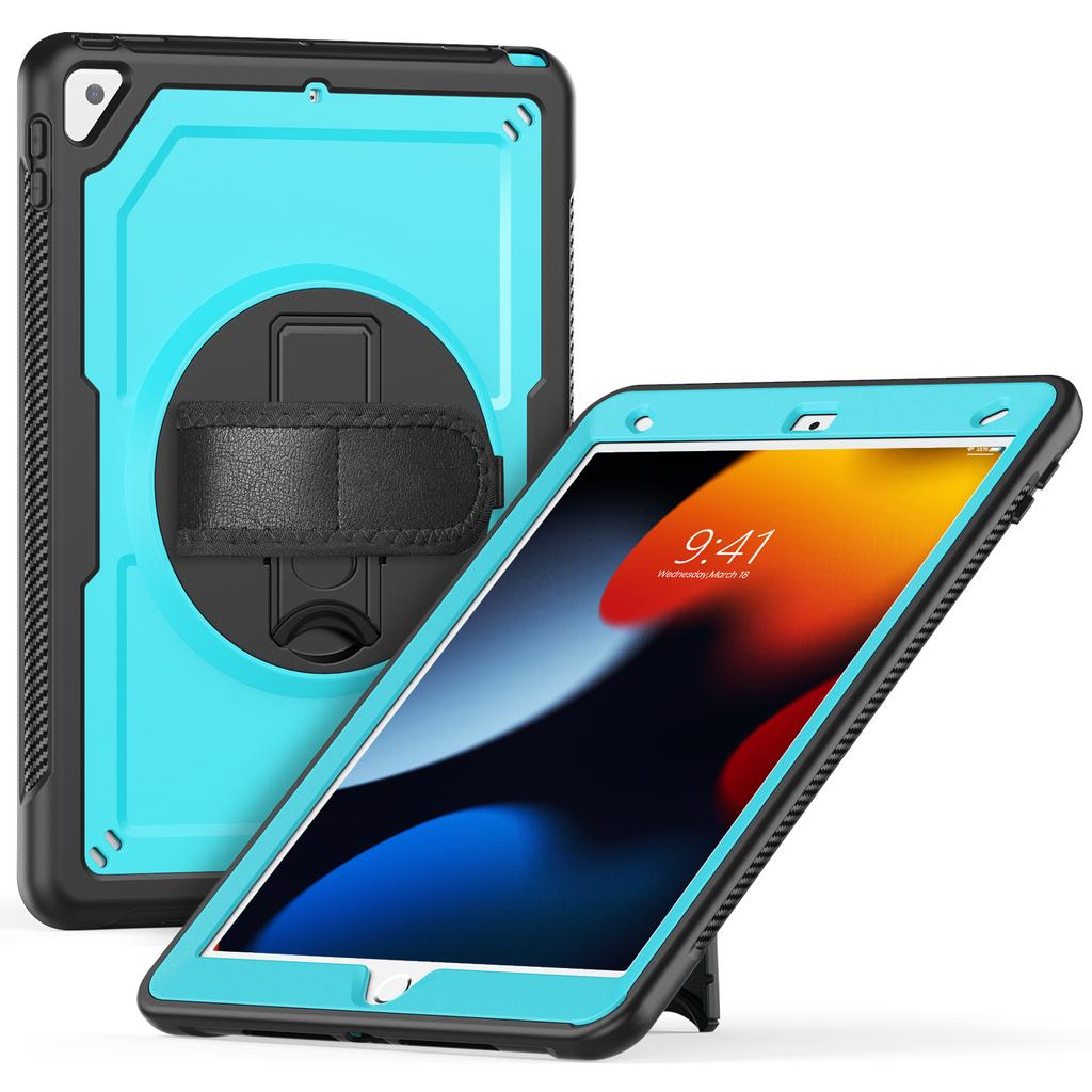Tablet Case For iPad 10.2 (2021)/(2020)/(2019)/Air 10.5 Inch (2019)/Pro 10.5-inch (2017) PC+TPE Cover with Shoulder Strap