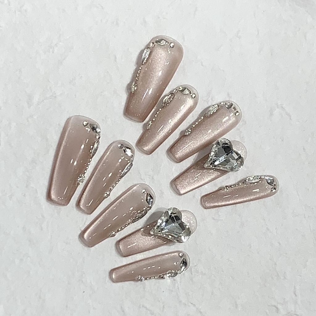 Light-transparent Glass Bead-sensing Side Light Cat Eye Gem Nail Patch
