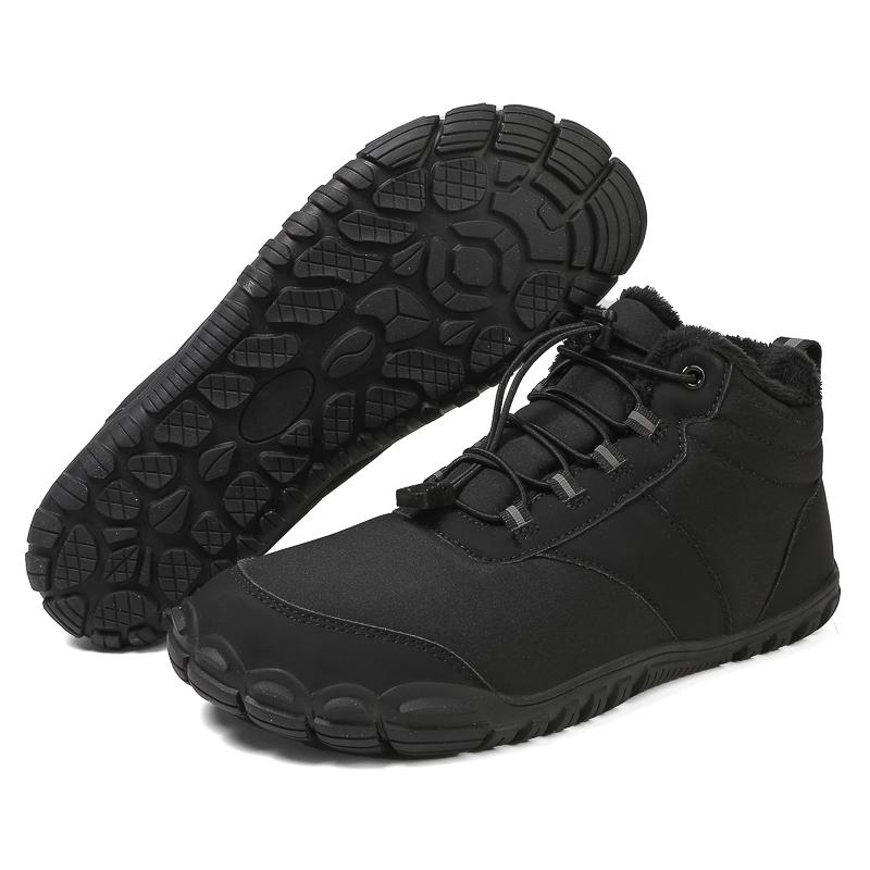 Men High-top Cotton Shoes Unisex Winter Plush Snow Boots Non-slip Women Outdoor Hiking Sneakers Wear-resistant Casual Walking Shoes