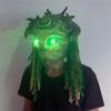 Halloween Green Man Elf Old Man Latex Mask Forest Spirit Elf Mask with Light Cosplay Headdress Costume Ball Party Props