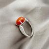 Adjustable Vintage Style Red Agate Ring Women Men Geometric Minimalist Boho Jewelry