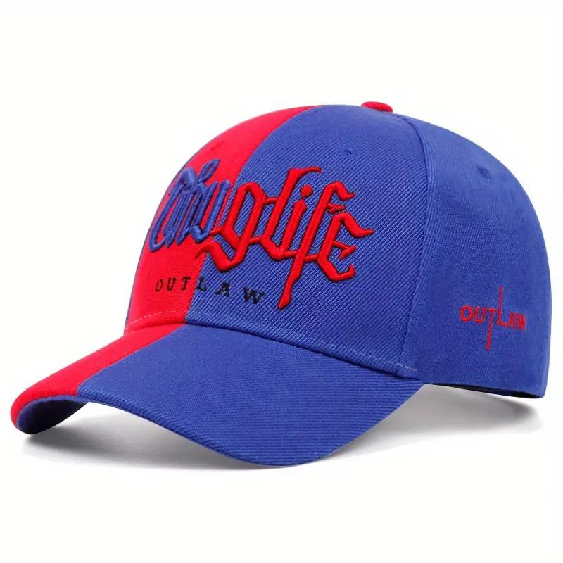 Color Blocked New Hip Hop Hat Gangster Life Embroidered Baseball Hat Daily Leisure Sports Sunshade Hat Unisex
