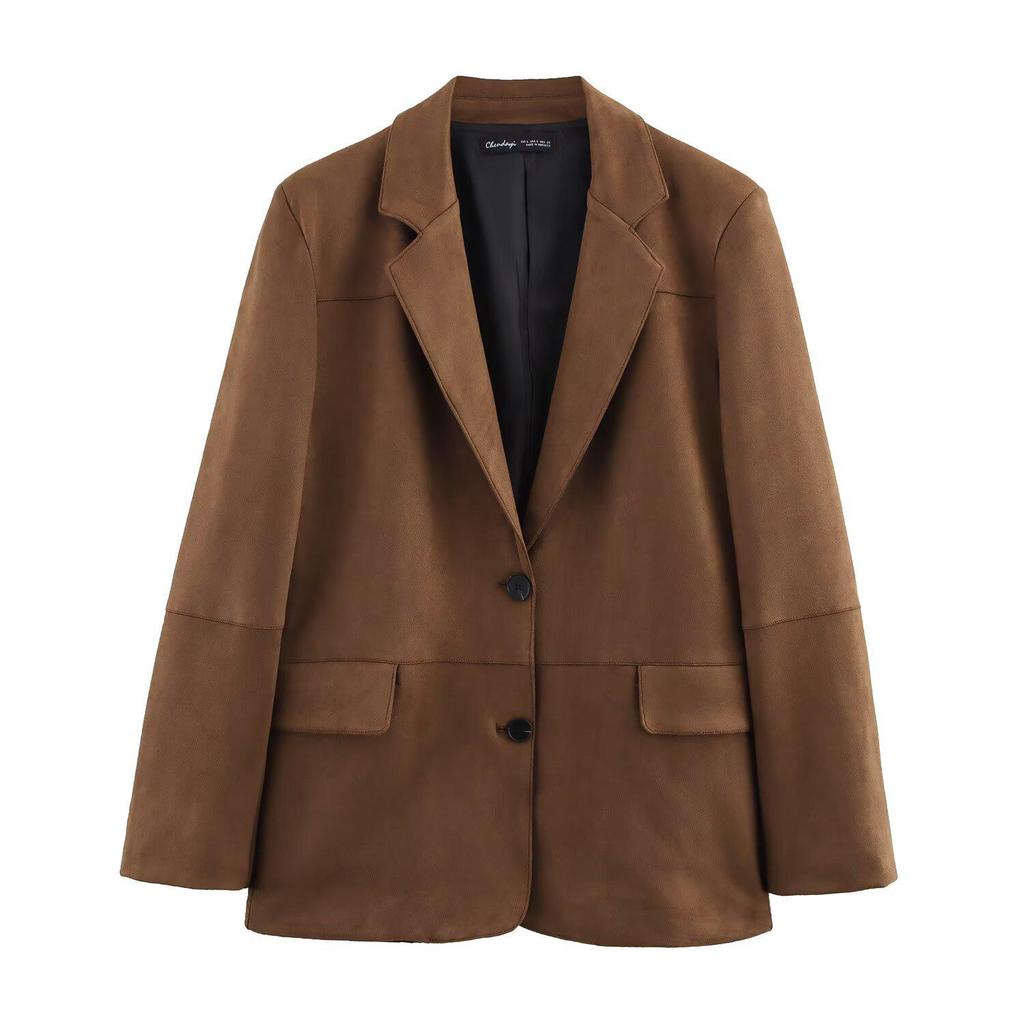 2025 Spring Women's European & American Fashion Straight-Cut Suit Jacket & Trousers