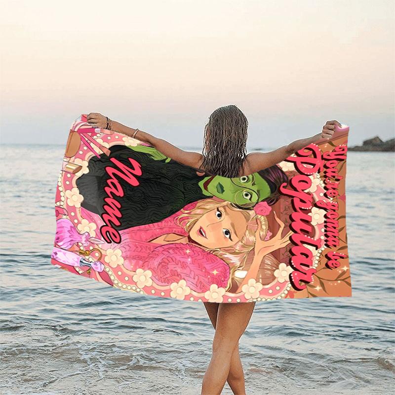 1pc The Wizard of Oz1 Beach Towel with Custom Name, Beach/Swimming/Bath/Picnic/Camping Towel, Suitable for Seaside Beaches