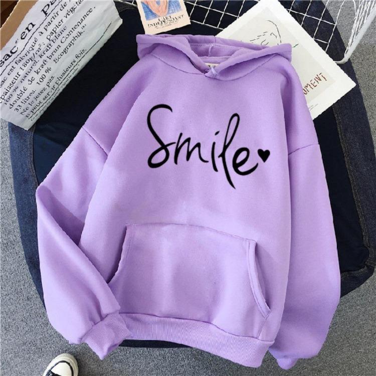 Women Sweater Autumn Korean Version Hooded Loose Top Women Clothing New S фиолетовый