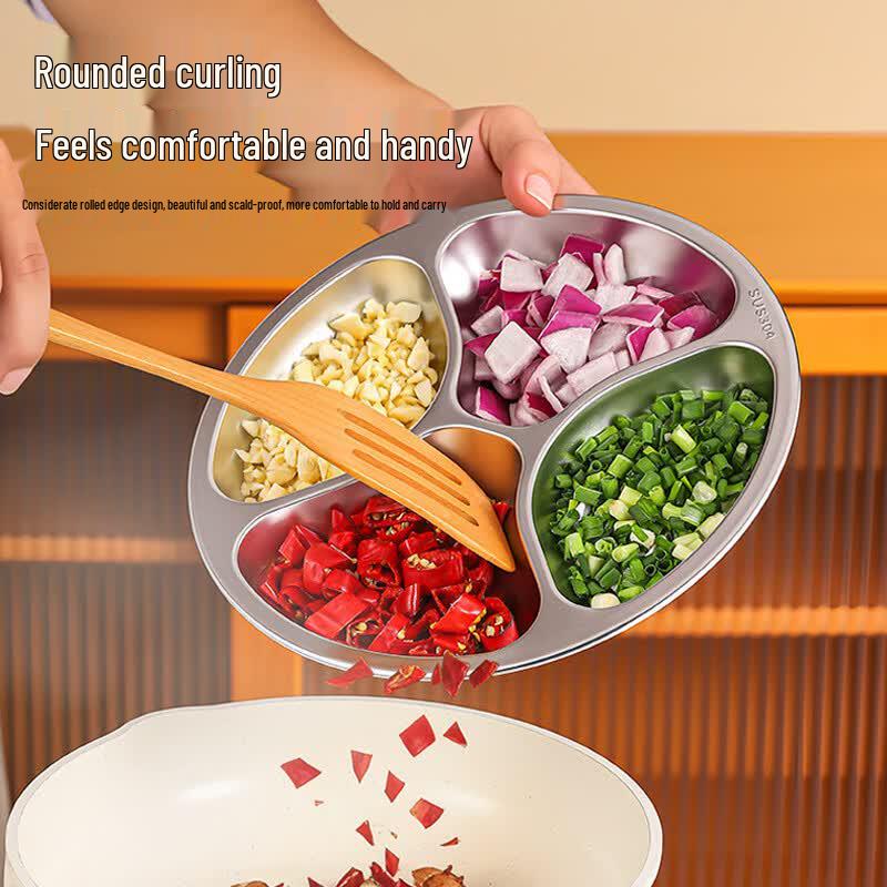 Aomeiyou 304 Edelstahl geteilte Meal Prep Platte