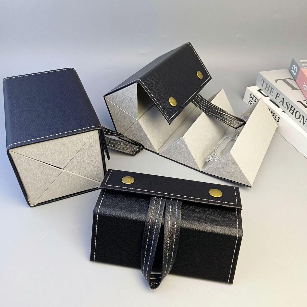 High-End Multi-Compartment Folding Eyeglass and Sunglass Storage Case