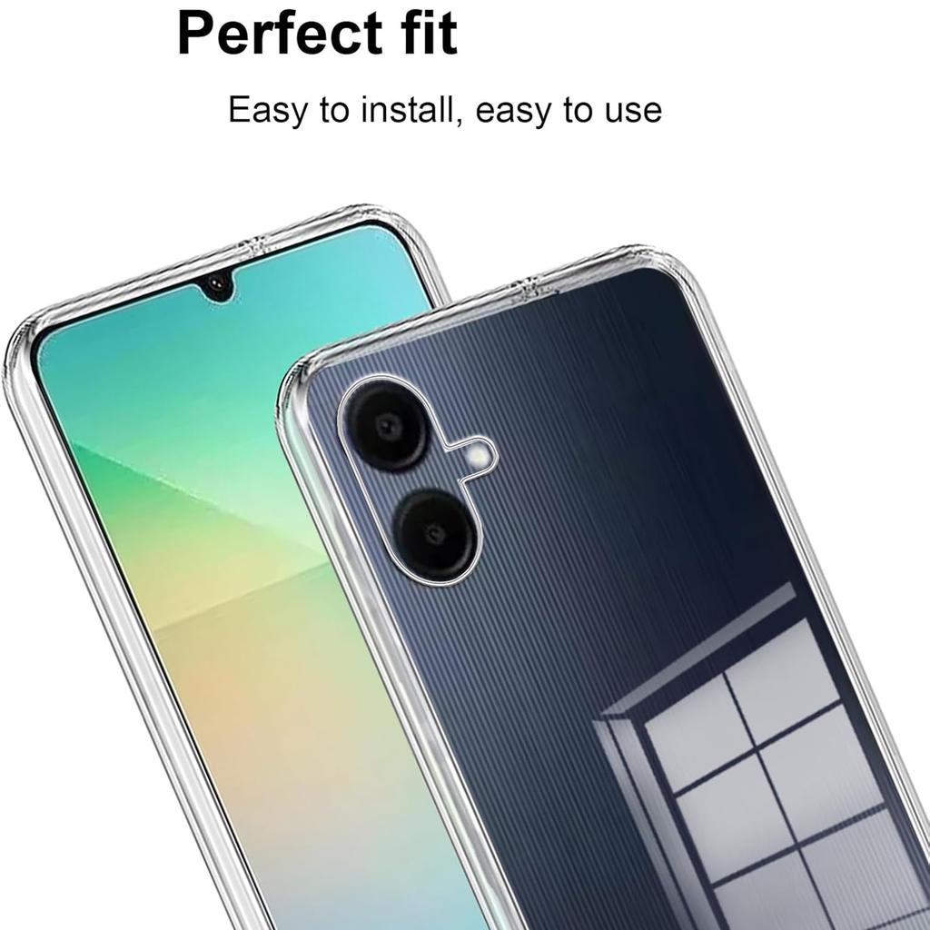 For Samsung Galaxy A06 4G Case TPU Clear Phone Cover + 3PCS Tempered Glass Screen Film 2.5D Arc Edge