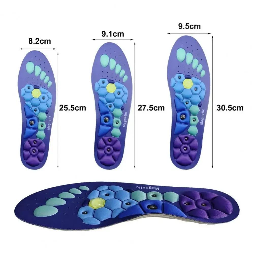 2Pairs Medical Magnetic Therapy Sports Insoles Massage Foot Weight Loss Slimming Acupressure Insole Anti-fatigue Health Shoe Pad