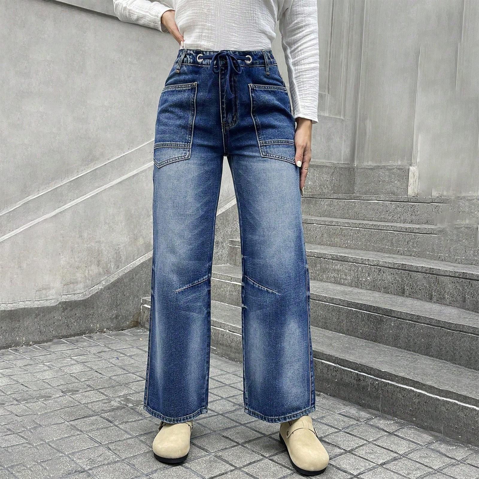 

Women s Solid Color Casual Fashion Pants, Solid Color Versatile Slim Fit Jeans S