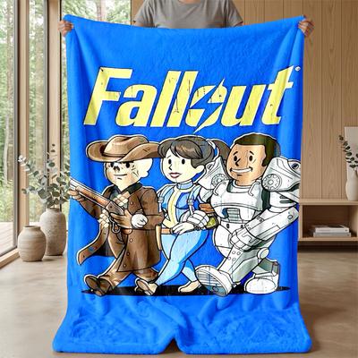 Soft Flannel Blanket Lightweight Cozy Bedroom Living Room CoverFallout Vault Boy