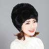 Rex Rabbit Hair Hat Female Autumn Winter Middle-aged and Elderly Mother Thickened Warm Fashion Grandmother Old Lady Mother-in-law Fur Hat