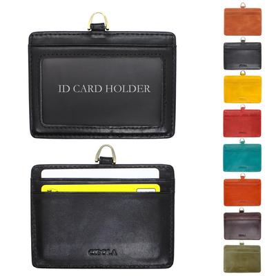 Cowhide ID Card Genuine Name Card Employee IC Commuter Medical Card Commuter Name Fashionable for Commuting To Work or School [CIBOLA] High-quality