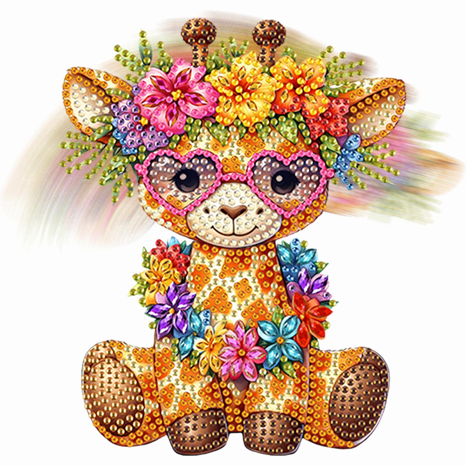 

Acrylic Shaking Head Table Top Diamond Painting Ornament Kits Cute Animal 5D DIY Diamond Art Tabletop Decorations Special Shaped жирафовый
