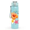 1PC Plumeria Flower Starfish Art 750ml Color Plastic Sports Water Bottle Leakproof Flip Straw Lid Suitable for Sports Office Home Use