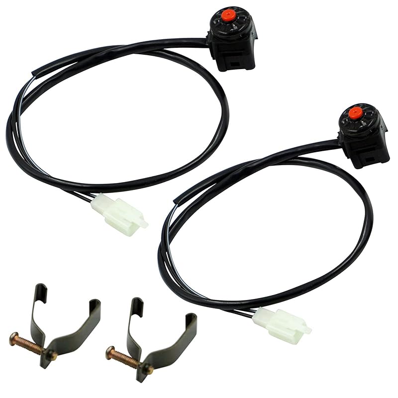 Universal Motorcycle Kill Stop Switch Horn Button Motorbike Switch Handlebar For ATV Dirt Bike 7/8Inch 22Mm (Pack Of 2) (Red)