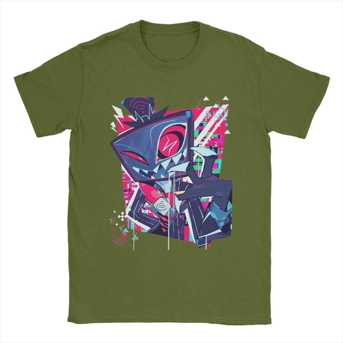 

Новинка Футболка Hazbins Hotels Vox для мужчин Круглый вырез 100% хлопок Футболка с коротким рукавом 4XL 5XL Топы 4XL